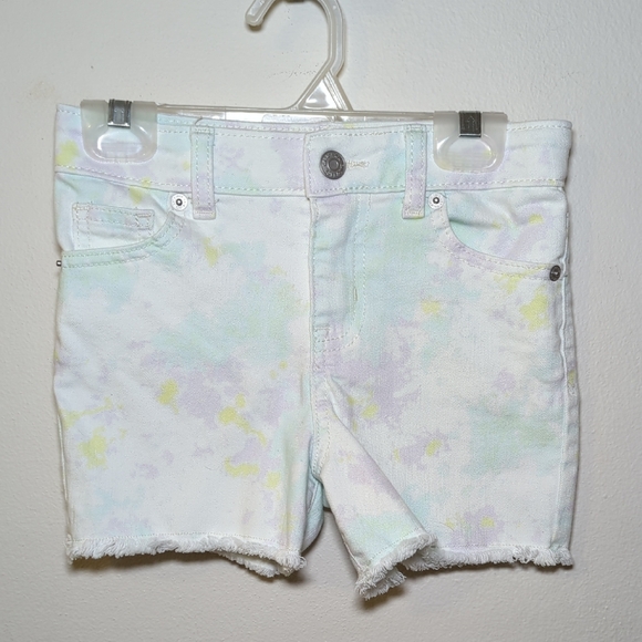 Cat & Jack Pastel Tie-Dye Denim Shorts with Super Stretch Girls Size S / 6-7 - Picture 1 of 5